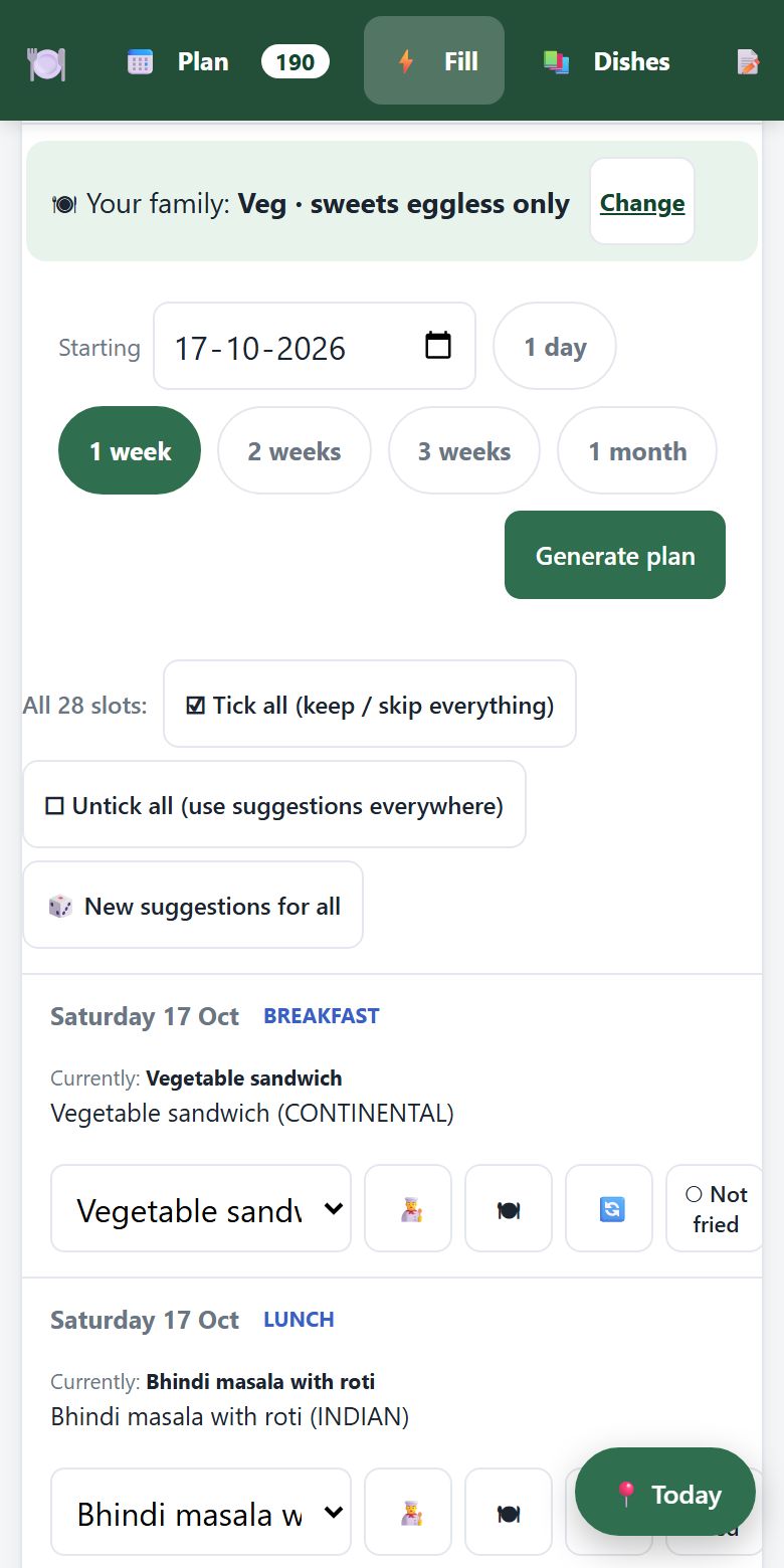 ClanBite Auto-Plan preview for one week